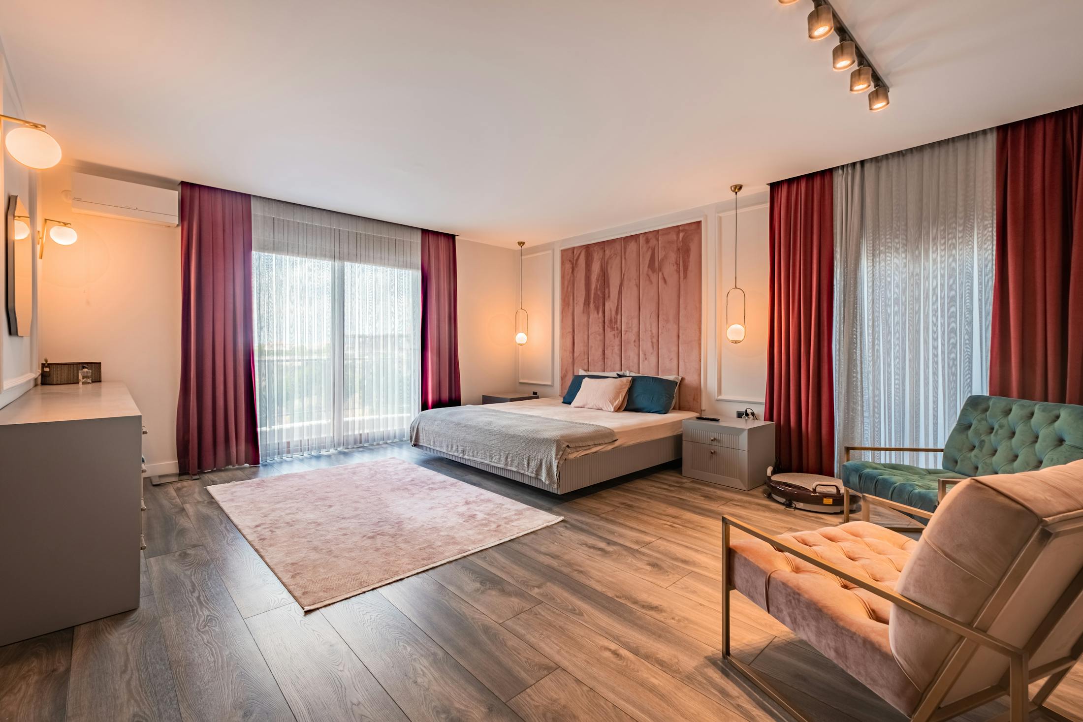 Warm bedroom with fitted air conditioning